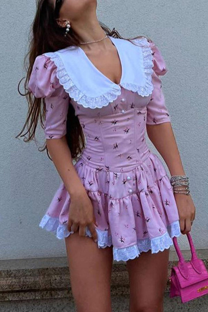 LB | Mini sukienka z kołnierzykiem Claudine w stylu retro