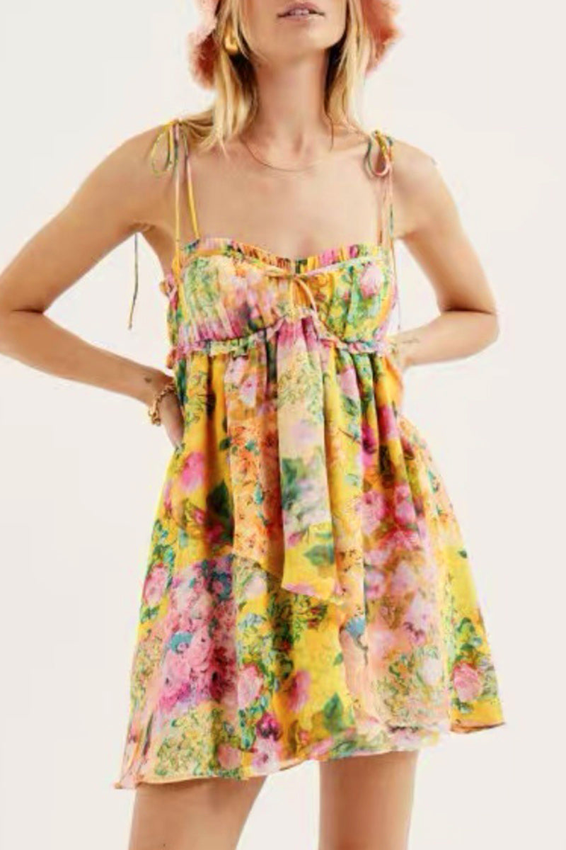LB | Mini sukienka z kwiatowym wzorem w stylu boho