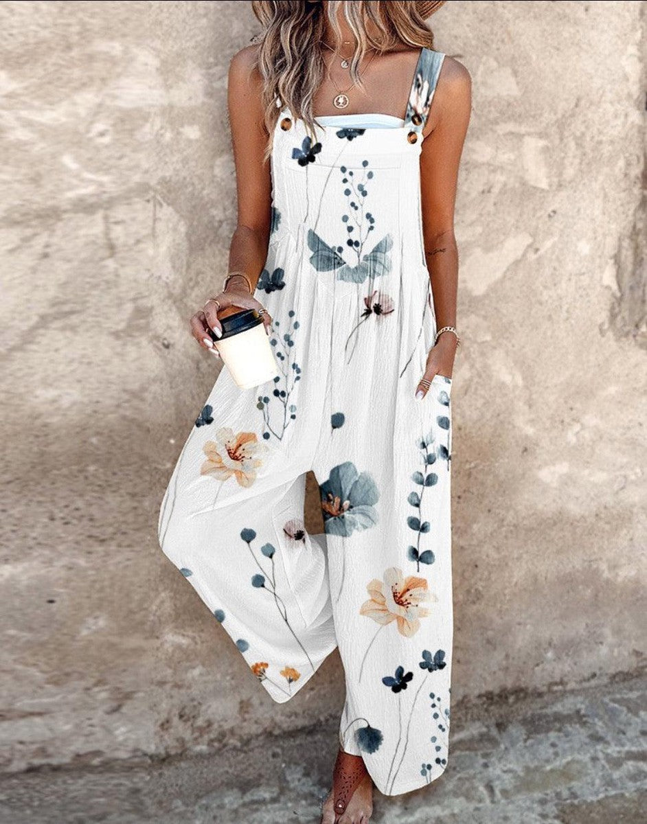 LB | Breezy Plant Print Kombinezon bez rękawów