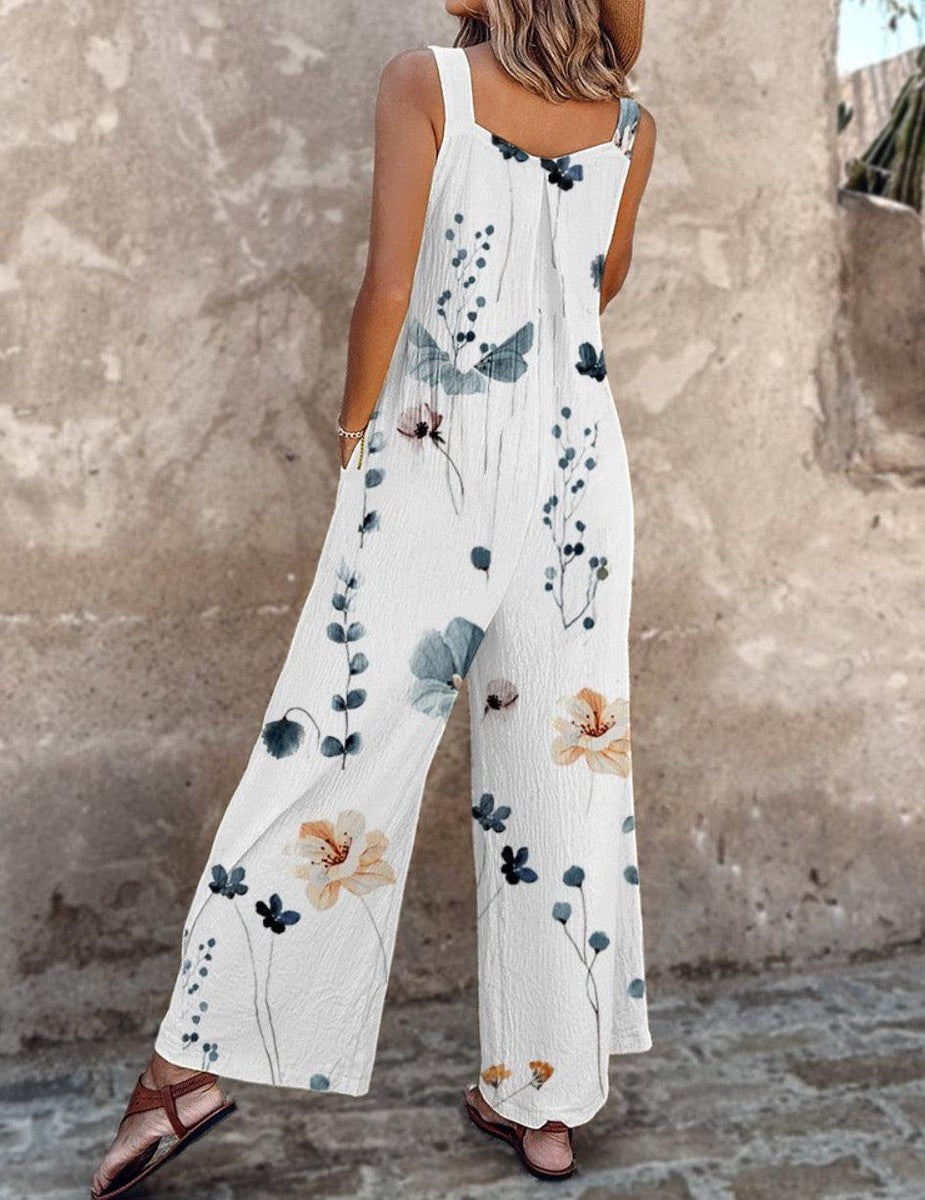 LB | Breezy Plant Print Kombinezon bez rękawów