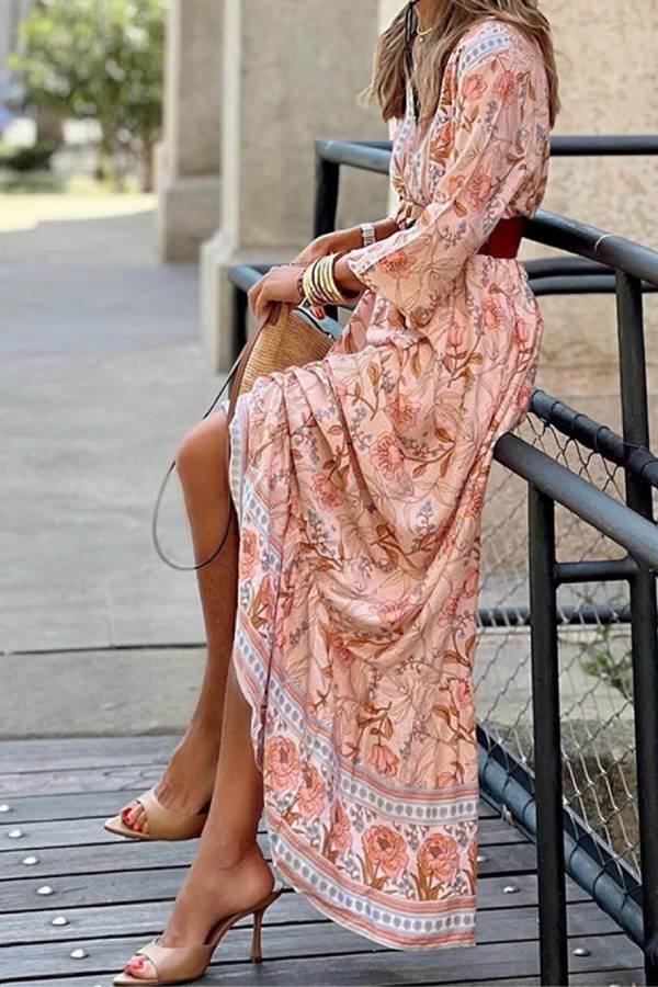 LB | Bohemian Floral Print Maxi Dress