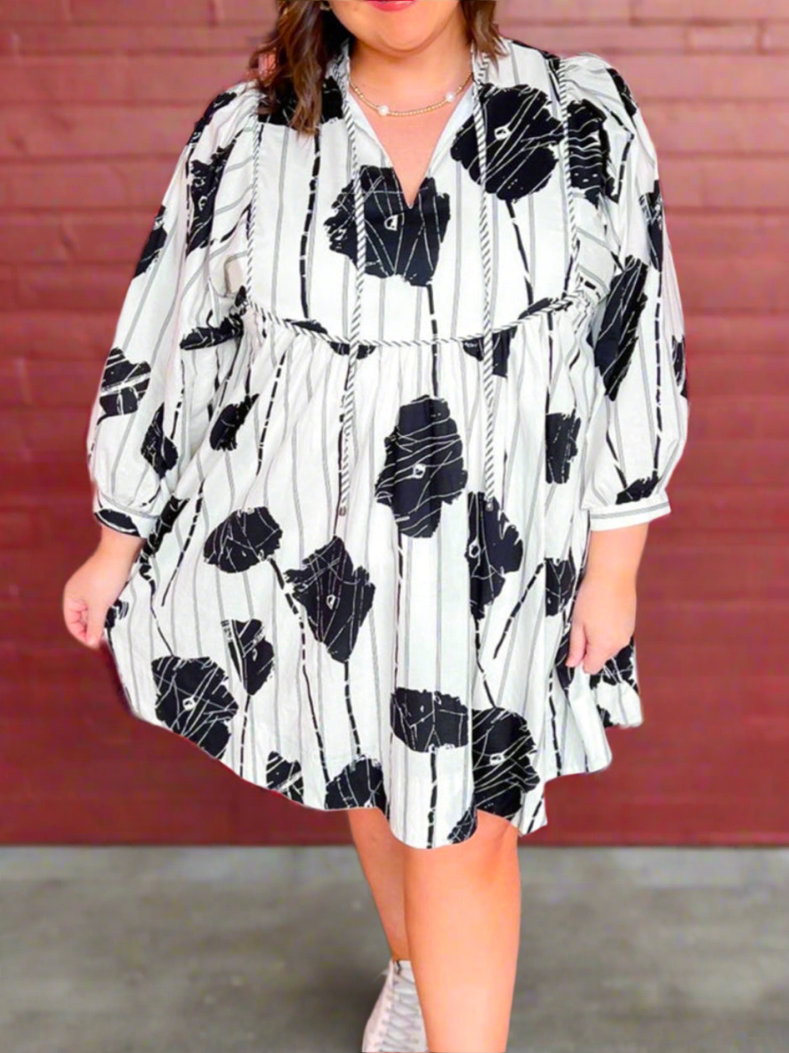 LB | Sukienka mini Floral Noir