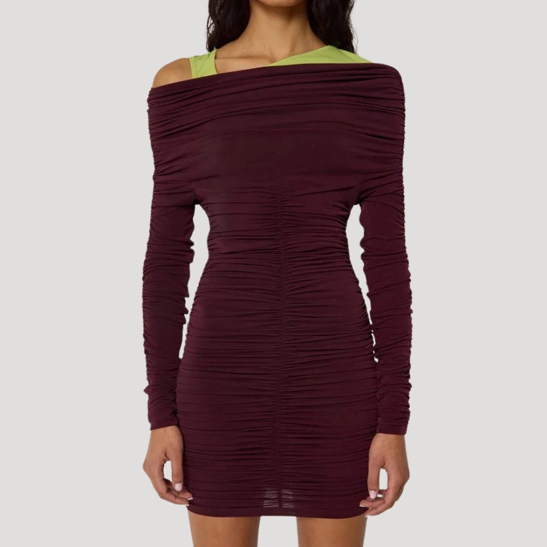 LB | Damska mini sukienka bodycon z falbankami na ramiączkach