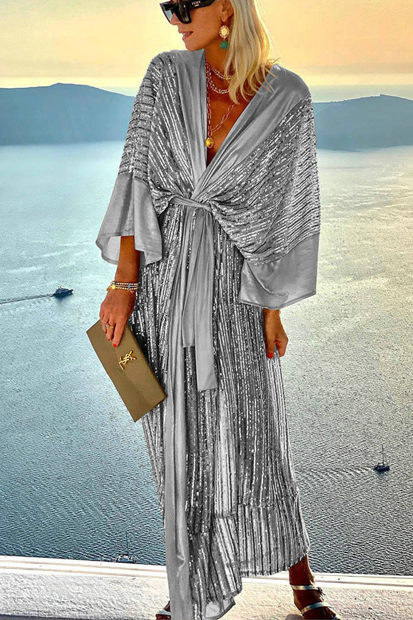 LB | Dreamy Evenings Retro Court Style Kimono Party Maxi Dress