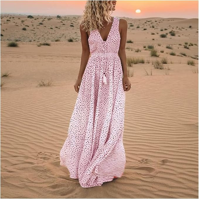 LB | Boho Polka Dot Maxi Dress