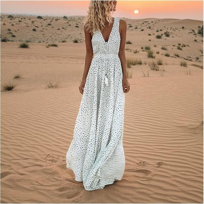 LB | Boho Polka Dot Maxi Dress