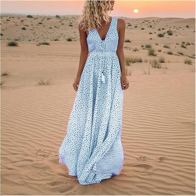 LB | Boho Polka Dot Maxi Dress
