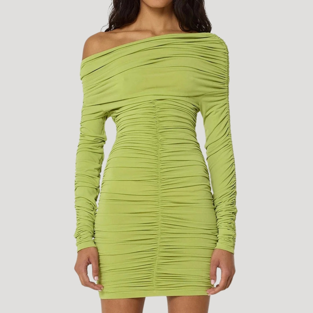 LB | Damska mini sukienka bodycon z falbankami na ramiączkach