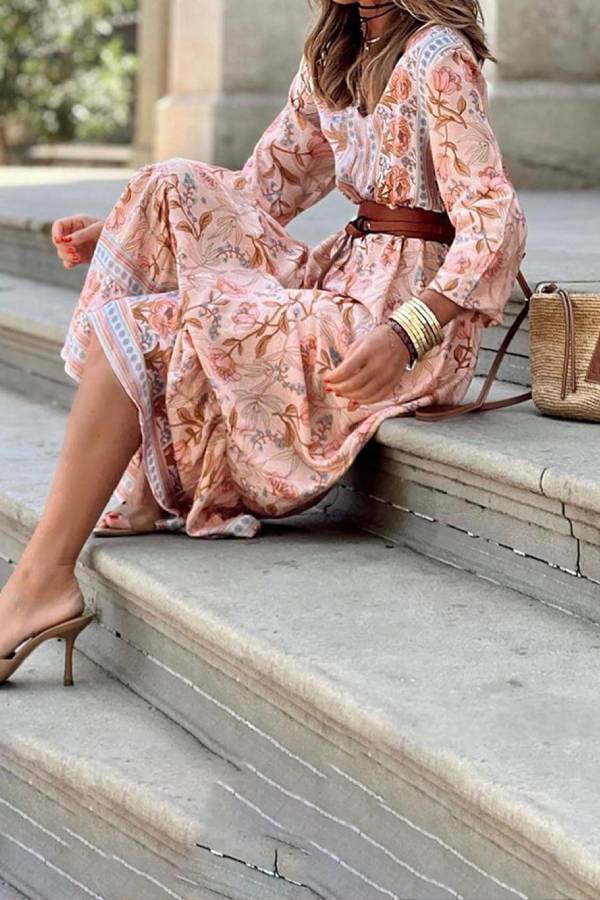 LB | Bohemian Floral Print Maxi Dress