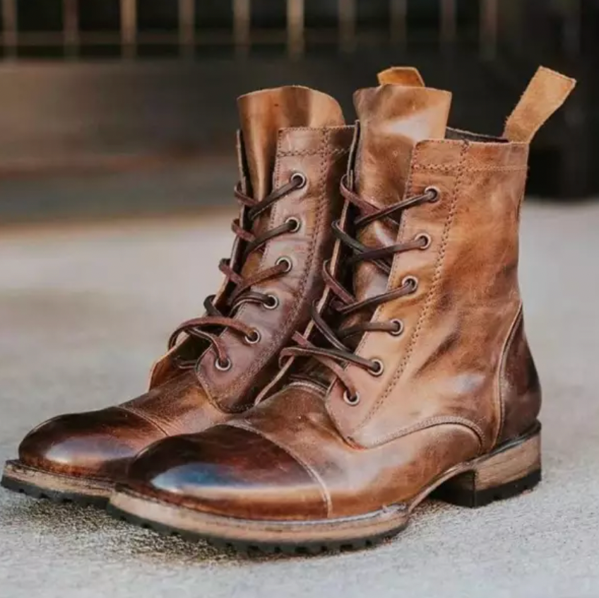 LB | Klasyczne, solidne skórzane buty sznurowane w stylu vintage
