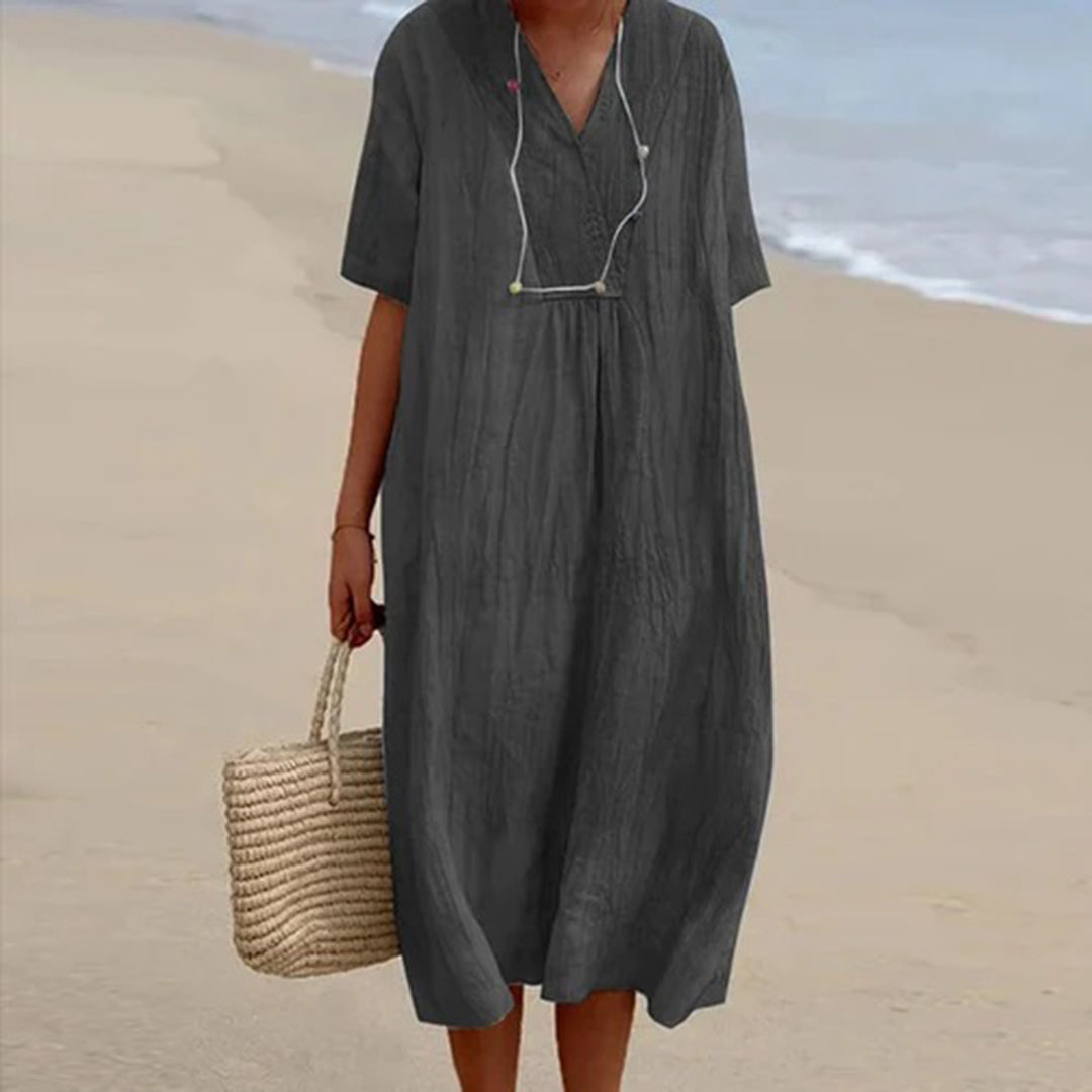 LB | Lekka damska sukienka maxi inspirowana stylem vintage