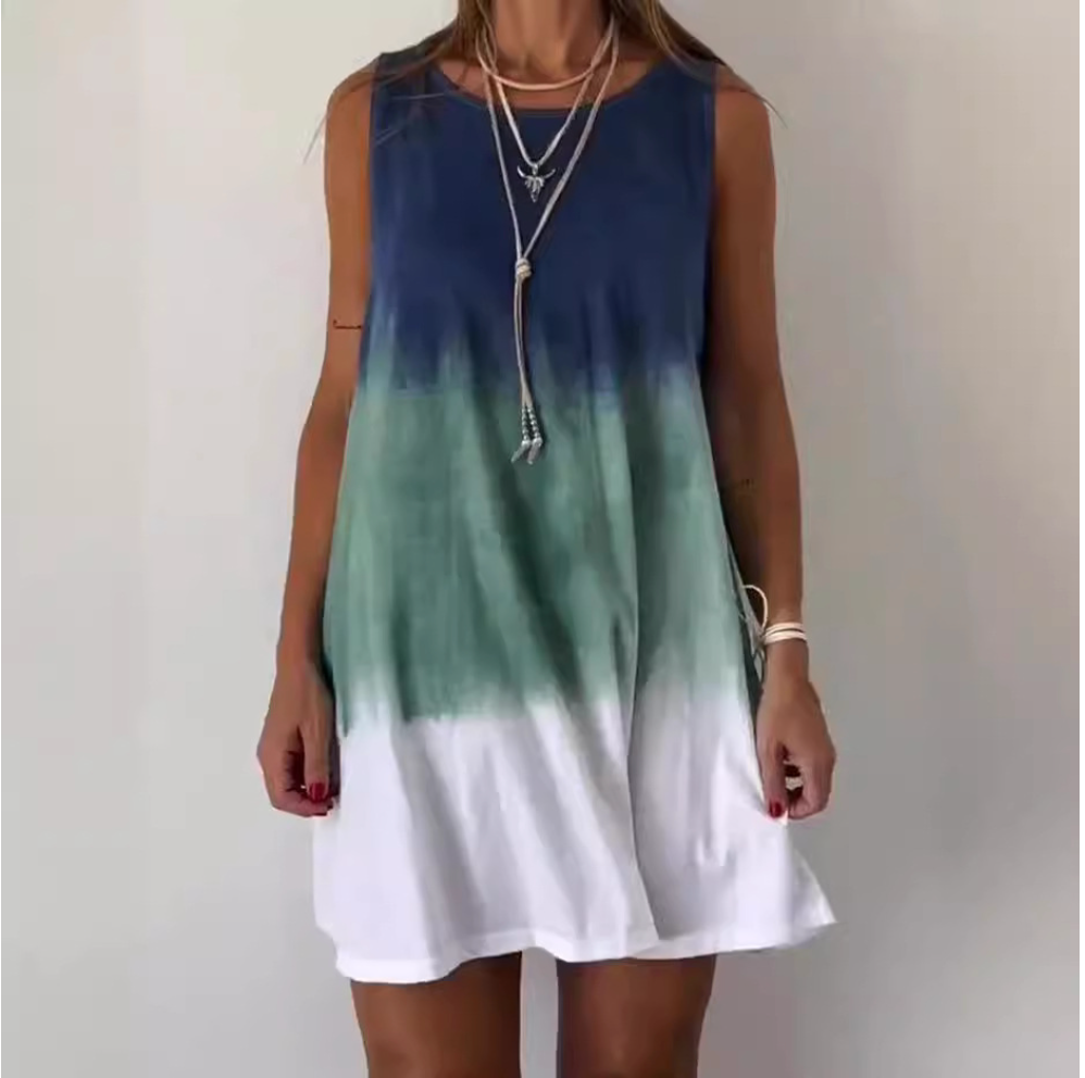 LB | Gradientowa sukienka mini z nadrukiem Tie Dye