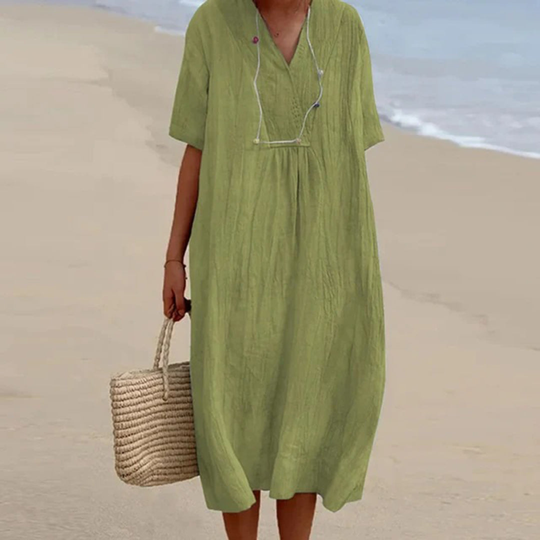 LB | Lekka damska sukienka maxi inspirowana stylem vintage