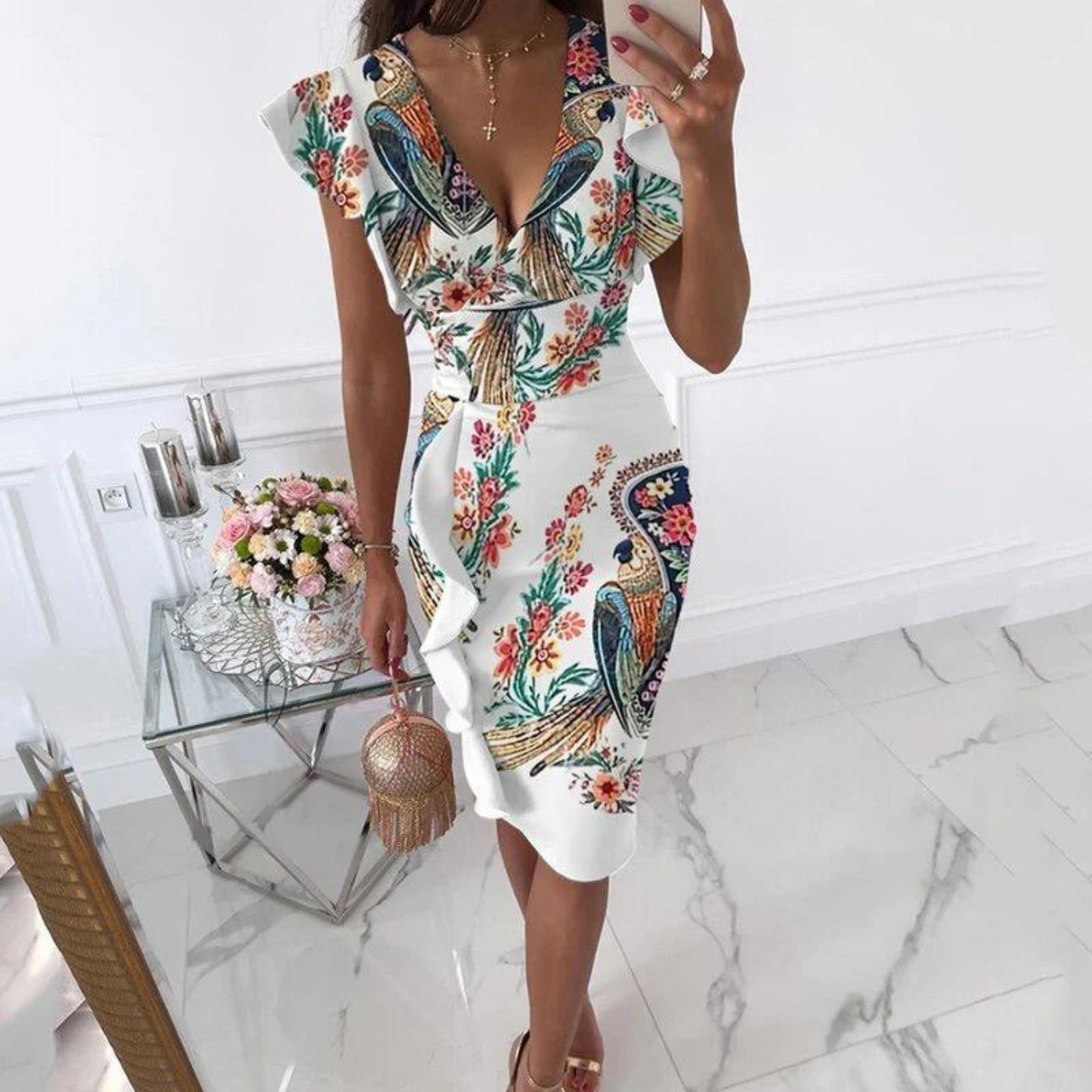 LB | Letnia elegancka sukienka midi