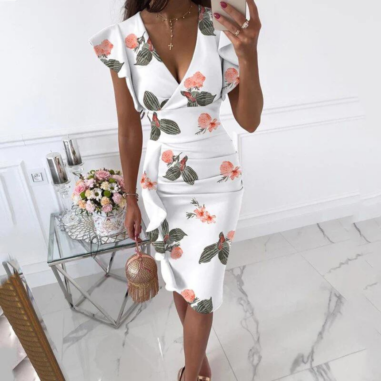 LB | Letnia elegancka sukienka midi