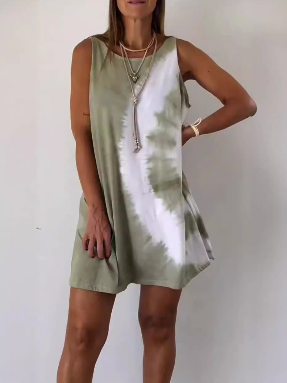 LB | Wiązana sukienka mini z gradientem kolorów