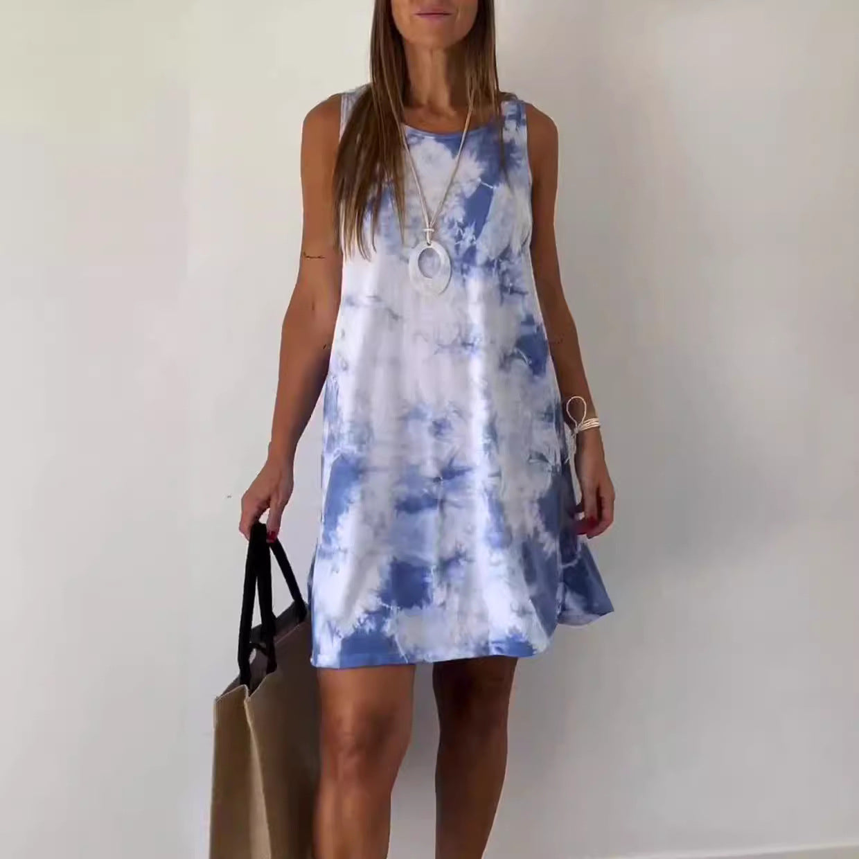 LB | Gradientowa sukienka mini z nadrukiem Tie Dye