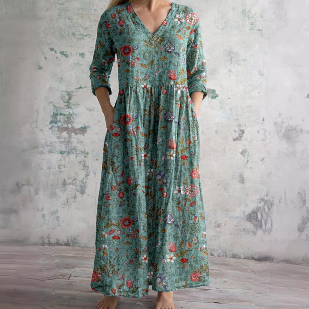 LB | Floral Whimsy Boho Maxi Dress
