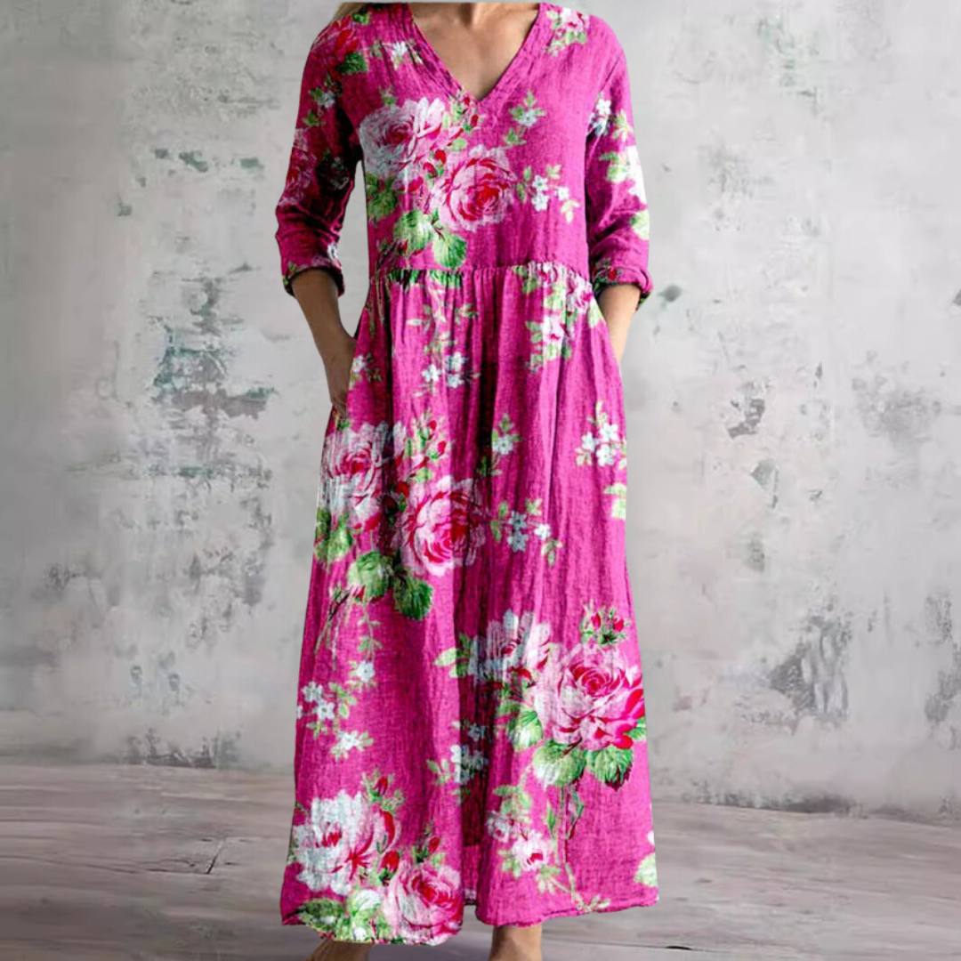 LB | Floral Whimsy Boho Maxi Dress