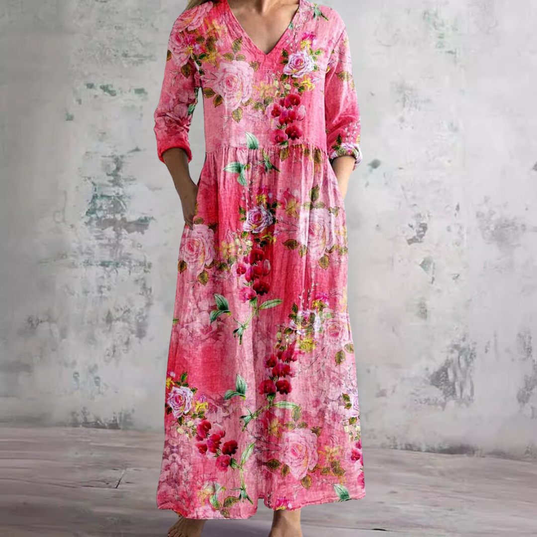 LB | Floral Whimsy Boho Maxi Dress