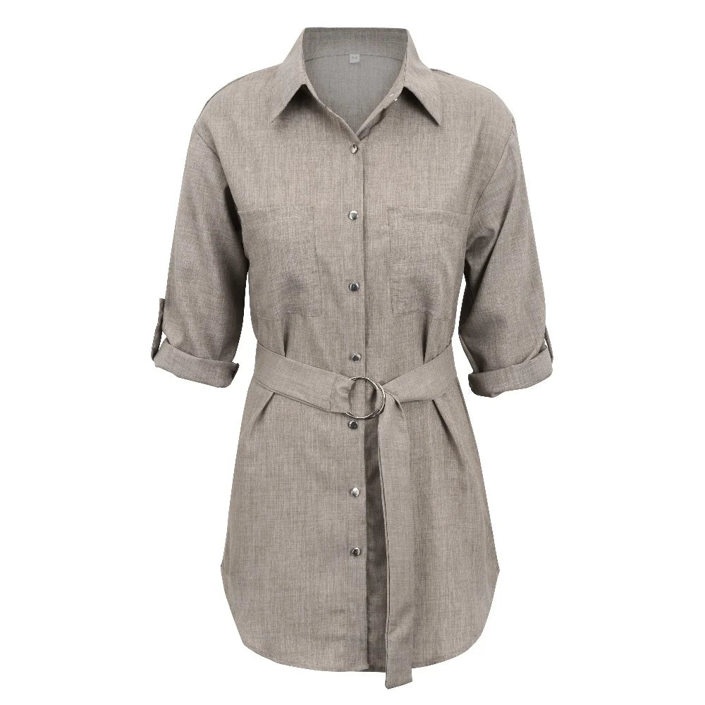 LB | Elegancka mini sukienka z głębokim dekoltem V i rękawem 3/4 Moda damska