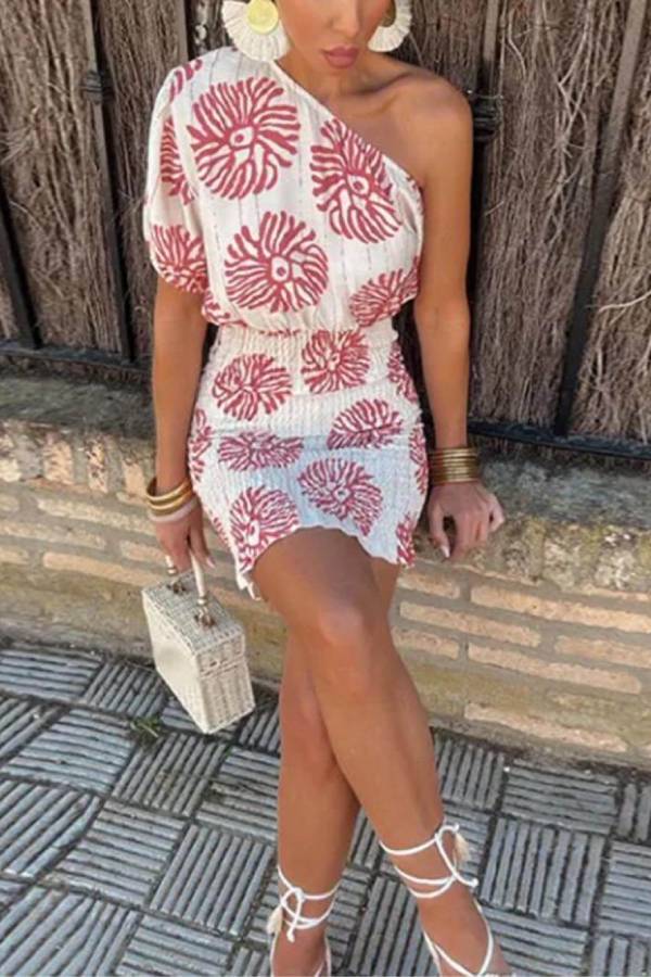 LB | Nowoczesna sukienka mini z nadrukiem