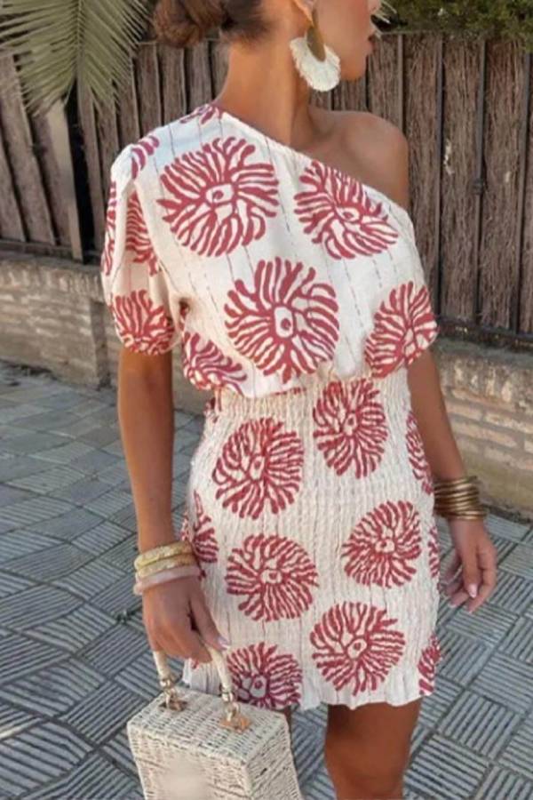 LB | Nowoczesna sukienka mini z nadrukiem