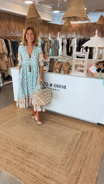 LB | Luźna sukienka maxi z długim rękawem w stylu boho