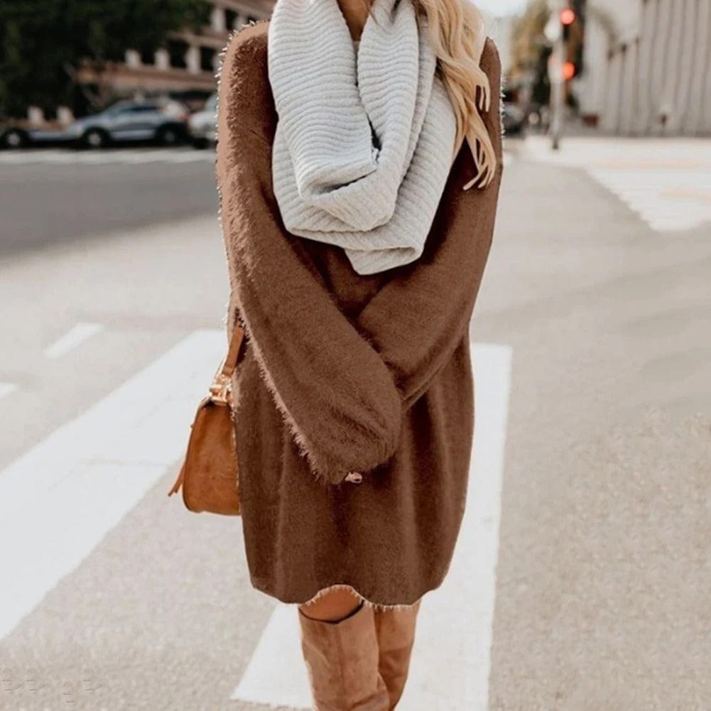 LB | Dzianinowa mini sukienka w stylu swetra