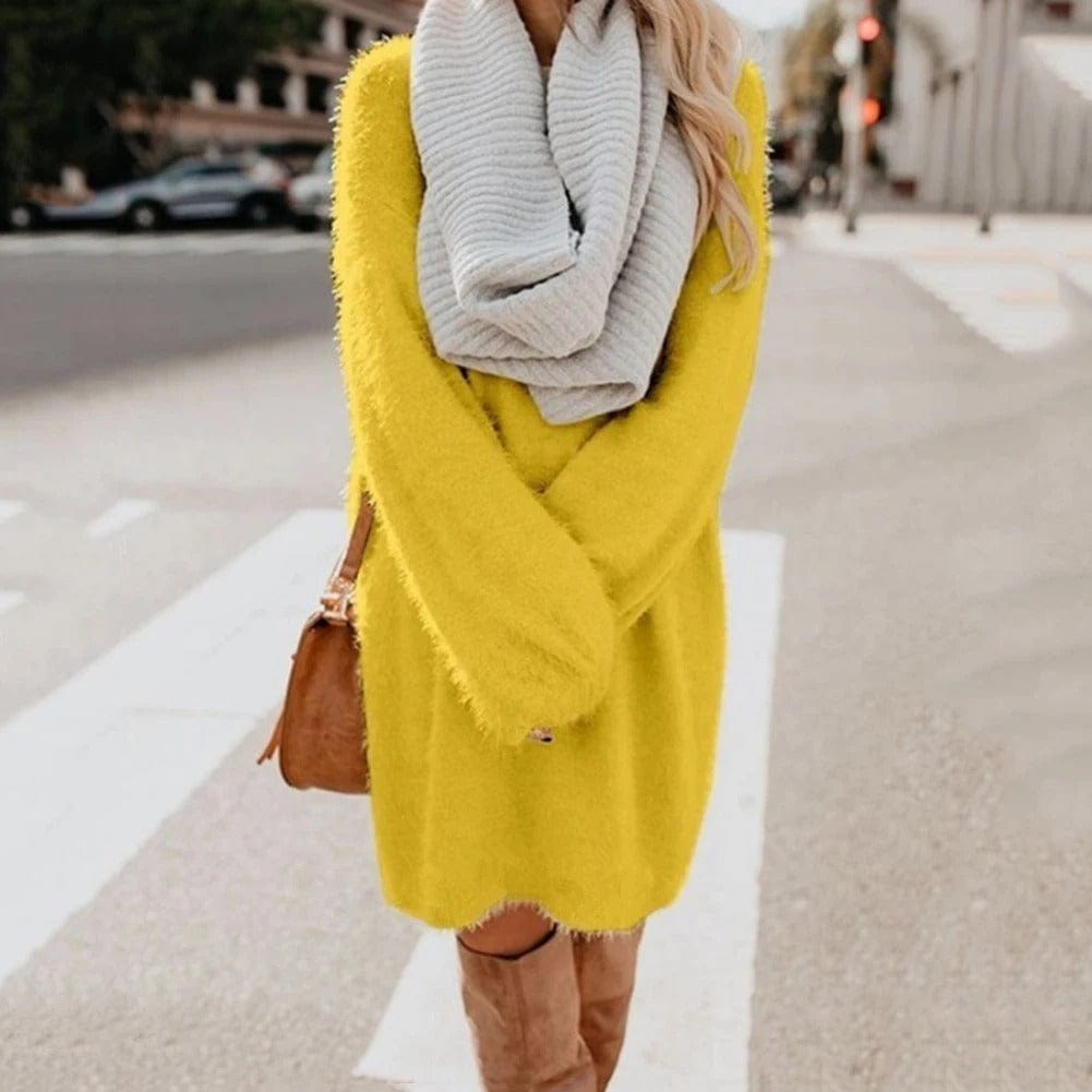 LB | Dzianinowa mini sukienka w stylu swetra