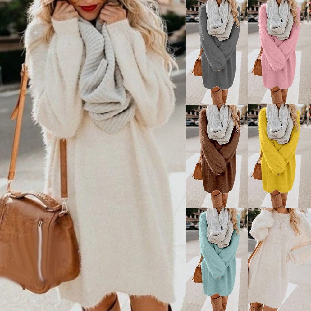LB | Dzianinowa mini sukienka w stylu swetra