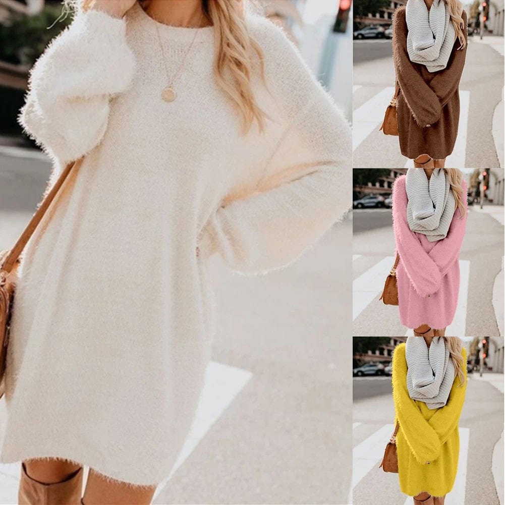 LB | Dzianinowa mini sukienka w stylu swetra