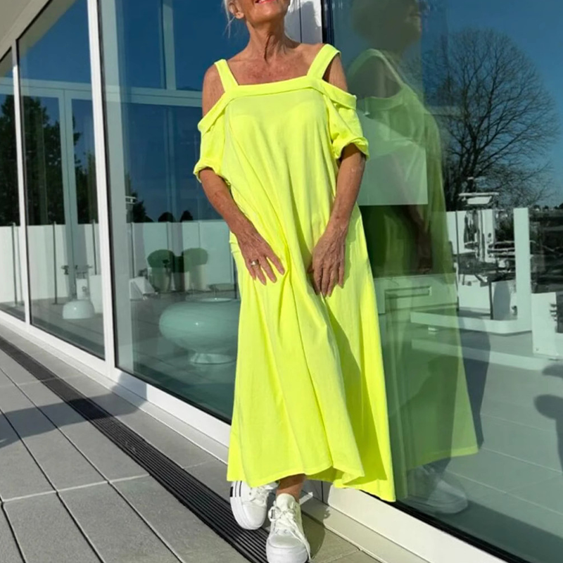 LB | Elegancka i wygodna sukienka maxi dla kobiet z odkrytymi ramionami