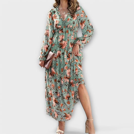 LB | Elegancka sukienka maxi w kwiaty