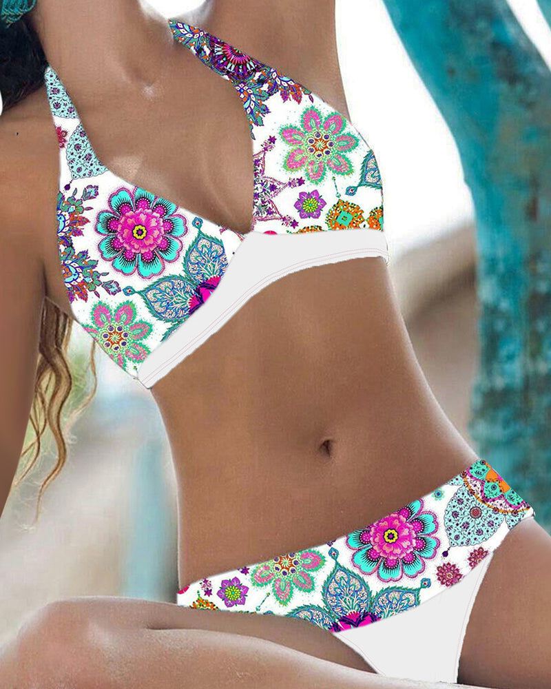 LB | Komplet bikini z kwiatowym wzorem