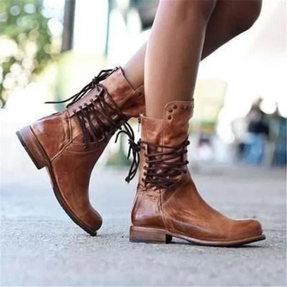 LB | Vintage skórzane sznurowane buty