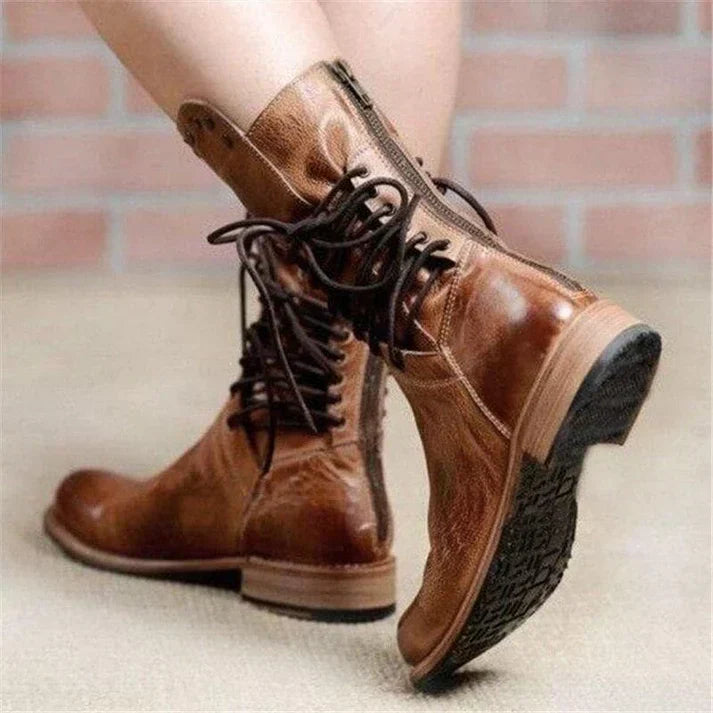 LB | Vintage skórzane sznurowane buty