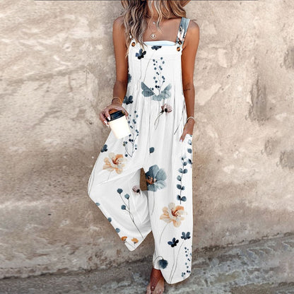 LB | Breezy Plant Print Kombinezon bez rękawów