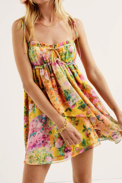 LB | Mini sukienka z kwiatowym wzorem w stylu boho