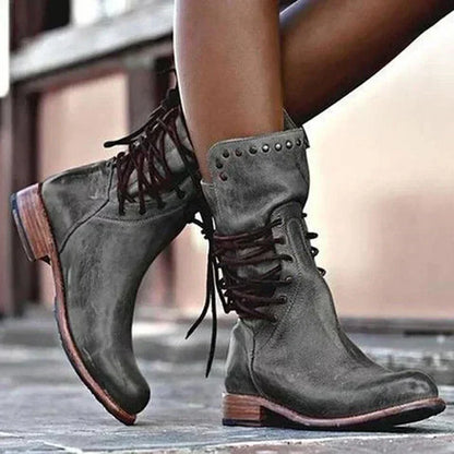 LB | Vintage skórzane sznurowane buty