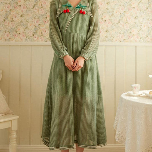 AS | Avocado Green Light Luxury Ladies Dress Autumn