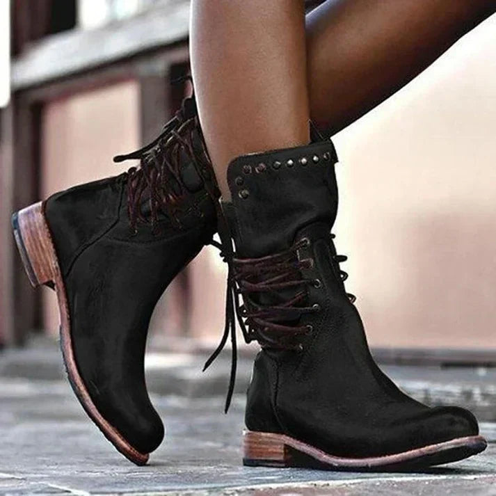 LB | Vintage skórzane sznurowane buty
