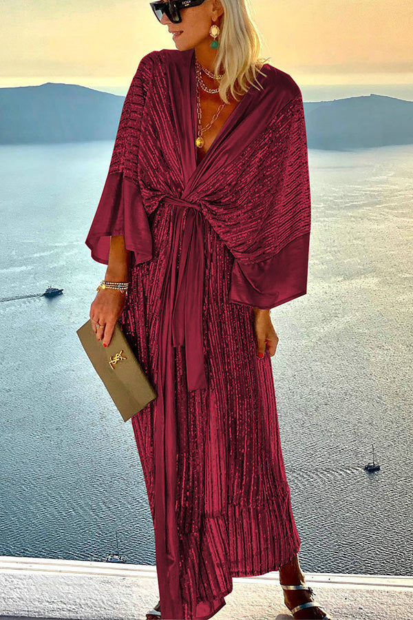 LB | Dreamy Evenings Retro Court Style Kimono Party Maxi Dress