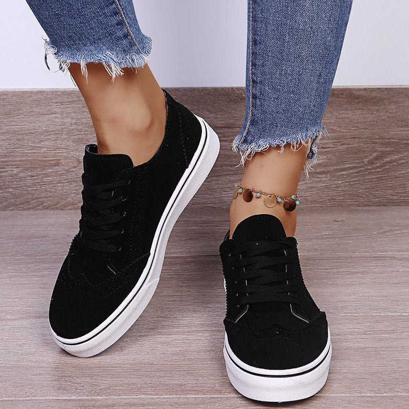 LB | Sznurowane sneakersy na płaskiej podeszwie