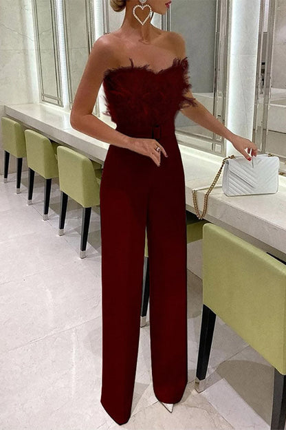 LB | Feather Tube Top Jumpsuit