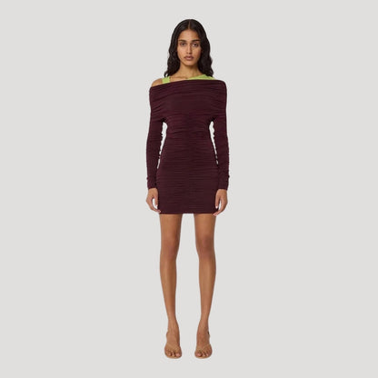 LB | Damska mini sukienka bodycon z falbankami na ramiączkach