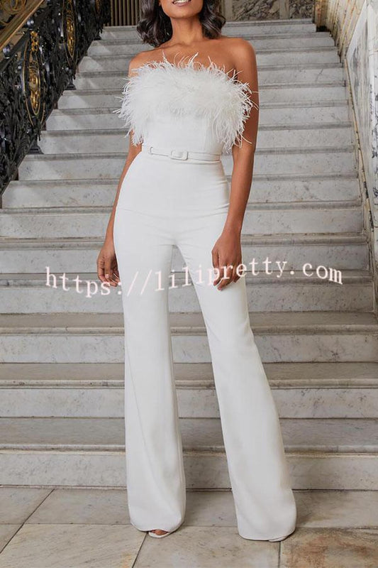LB | Feather Tube Top Jumpsuit
