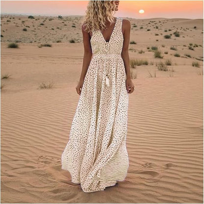 LB | Boho Polka Dot Maxi Dress