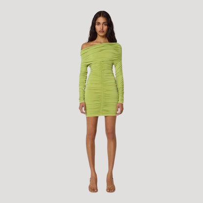 LB | Damska mini sukienka bodycon z falbankami na ramiączkach