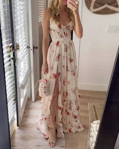 LB | Elegancka sukienka maxi w kwiaty